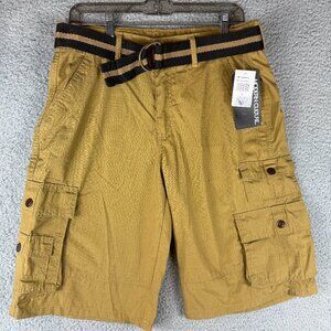 Modern Culture Cargo Shorts Mens Size 32 British Khaki Ripstop Belted